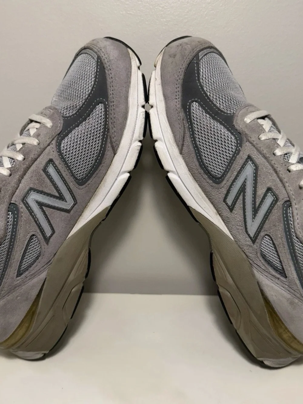 New Balance 990v4 USA Grey Silver Womens Size 8.5 2A Athletic Suede Sneaker Shoe
